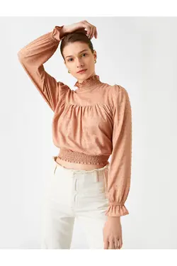 بلوز خال خالی آستین بلند - یاری شاپ