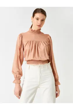 بلوز خال خالی آستین بلند - یاری شاپ