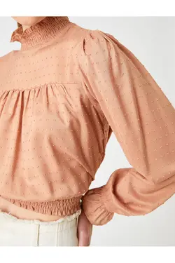 بلوز خال خالی آستین بلند - یاری شاپ