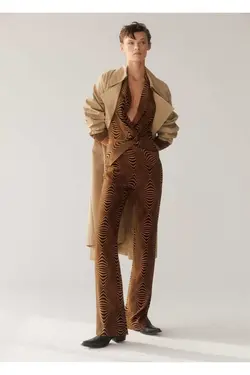 بلوز دکمه دار طرح دار - یاری شاپ