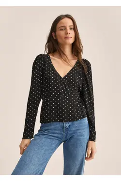 بلوز خال خالی دو سینه - یاری شاپ