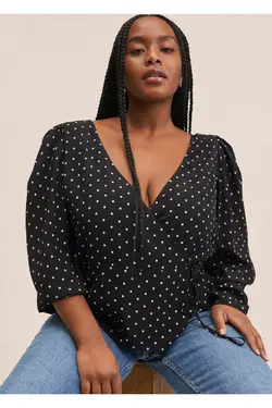 بلوز خال خالی دو سینه - یاری شاپ