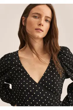 بلوز خال خالی دو سینه - یاری شاپ