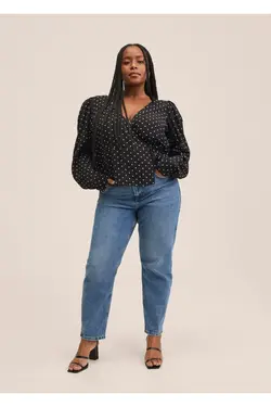 بلوز خال خالی دو سینه - یاری شاپ