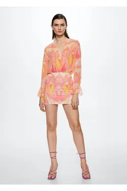 بلوز روان طرح دار - یاری شاپ