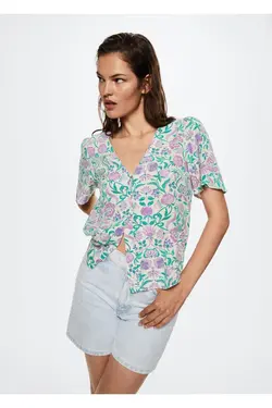 بلوز روان طرح دار - یاری شاپ