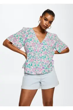 بلوز روان طرح دار - یاری شاپ