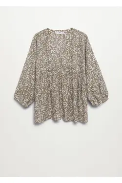 بلوز زنانه چین دار رنگ خاکی - یاری شاپ