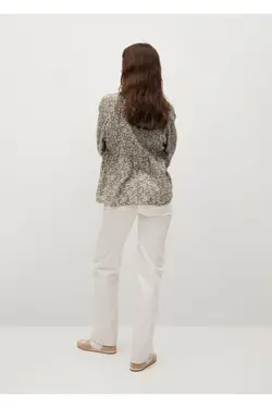 بلوز زنانه چین دار رنگ خاکی - یاری شاپ