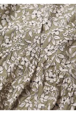 بلوز زنانه چین دار رنگ خاکی - یاری شاپ