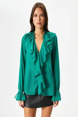 بلوز زنانه سبز 4WAK60010FW - یاری شاپ