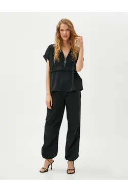 بلوز زنانه مشکی 3sak60027pw - یاری شاپ