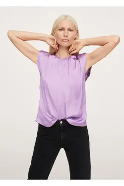 بلوز ساتن پادری یاسی زنانه - یاری شاپ