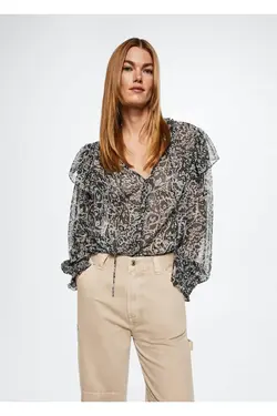 بلوز شیفون طرح دار پیزلی - یاری شاپ