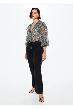 بلوز شیفون طرح دار پیزلی - یاری شاپ