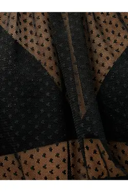 بلوز شیفون کراپ یقه بلند آستین بلند - یاری شاپ