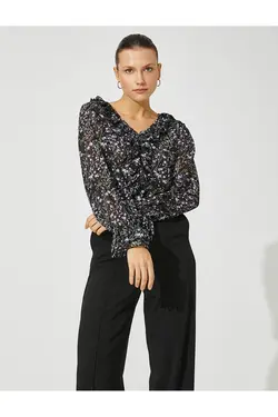 بلوز شیفون گلدار - یاری شاپ