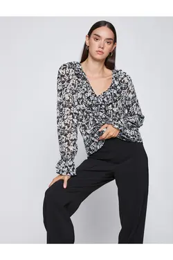 بلوز شیفون گلدار - یاری شاپ