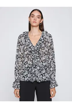 بلوز شیفون گلدار - یاری شاپ