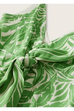 بلوز طرح دار با جزئیات گره - یاری شاپ