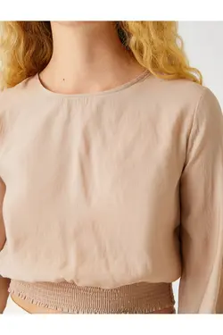 بلوز کراپ با جزئیات الاستیک - یاری شاپ