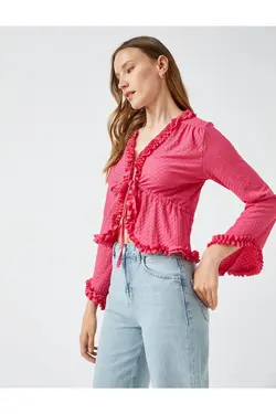 بلوز کراوات دار آستین بلند - یاری شاپ