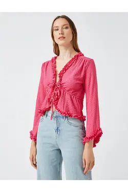 بلوز کراوات دار آستین بلند - یاری شاپ