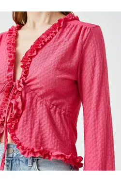 بلوز کراوات دار آستین بلند - یاری شاپ