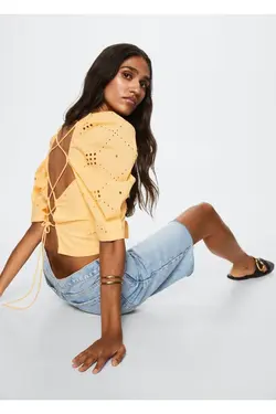 بلوز کوتاه آستین پف دار - یاری شاپ