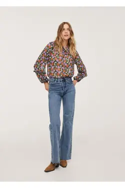 بلوز گلدار زنانه نارنجی طرح دار - یاری شاپ