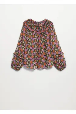 بلوز گلدار زنانه نارنجی طرح دار - یاری شاپ