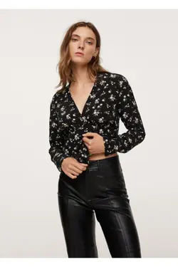 بلوز گلدار مشکی زنانه - یاری شاپ