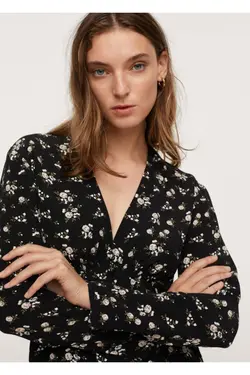 بلوز گلدار مشکی زنانه - یاری شاپ