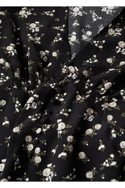 بلوز گلدار مشکی زنانه - یاری شاپ