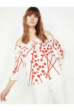 بلوز نارنجی زنانه 9KAK68965CW - یاری شاپ