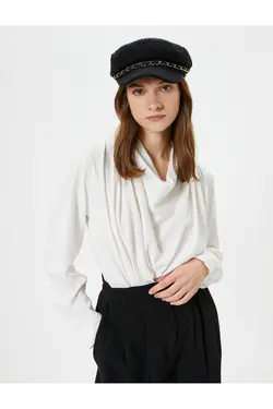 بلوز یقه ای با دکمه های طلایی - یاری شاپ