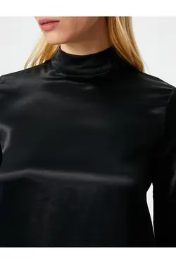 بلوز یقه بلند با جزئیات کراوات پشت - یاری شاپ