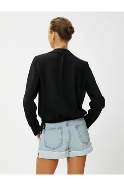 بلوز یقه پیراهن پاکت آستین بلند - یاری شاپ