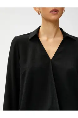 بلوز یقه پیراهن پاکت آستین بلند - یاری شاپ