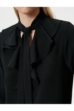 بلوز یقه روسری آستین بلند یقه V - یاری شاپ