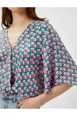 پاکت Crop Bluz V Yaka Beli Lastikli - یاری شاپ