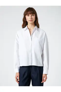 پایه پیراهن آستین بلند دکمه جیب پنبه - یاری شاپ