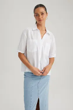 پیراهن Crop یقه آستین کوتاه 100% پنبه - یاری شاپ