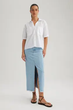 پیراهن Crop یقه آستین کوتاه 100% پنبه - یاری شاپ