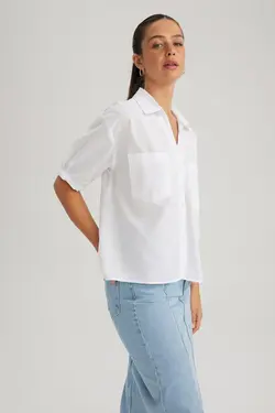 پیراهن Crop یقه آستین کوتاه 100% پنبه - یاری شاپ