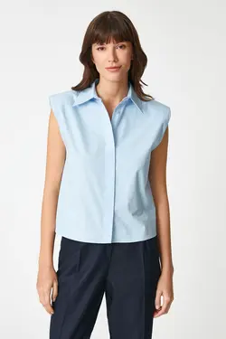 پیراهن آبی روشن زنانه 3SAK60127UW - یاری شاپ