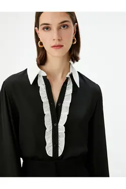 پیراهن آستین بادکنکی با دکمه های فری - یاری شاپ