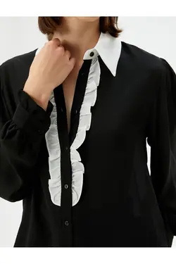 پیراهن آستین بادکنکی با دکمه های فری - یاری شاپ