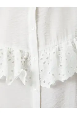 پیراهن آستین بادکنکی با سر و دکمه های گوش ماهی - یاری شاپ