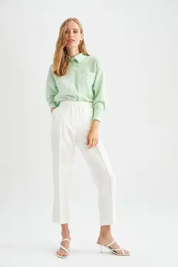 پیراهن آستین بلند با بافت سایز بزرگ Fit Seersucker - یاری شاپ